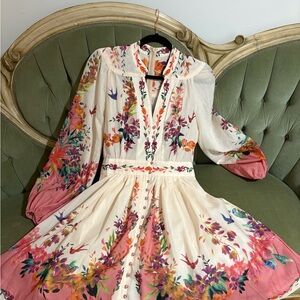 Designer Style floral mini dress EUC XS/S